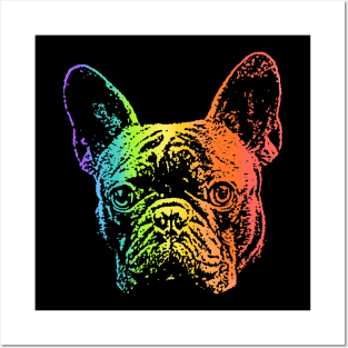 Rainbow French Bulldog Posters and Art